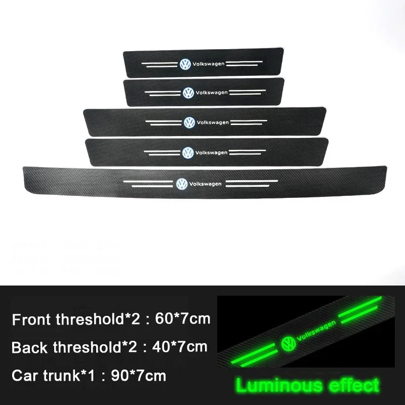 Carbon Fiber Door Sill Stickers – Protective Threshold Decals for Volkswagen
