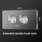 Self-Adhesive Wall Hooks – Transparent Heavy Duty Rack for Kitchen and Bathroom