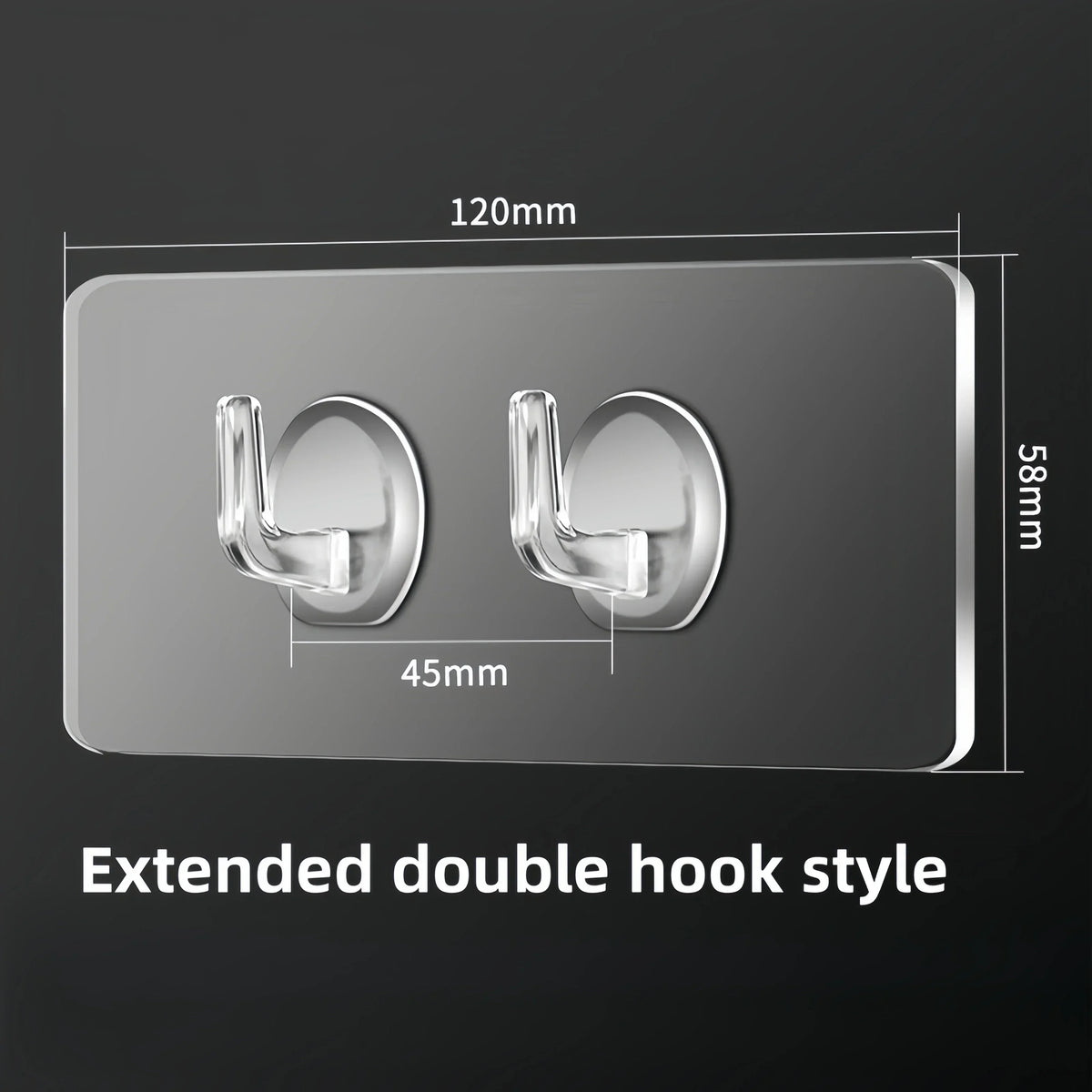 Self-Adhesive Wall Hooks – Transparent Heavy Duty Rack for Kitchen and Bathroom