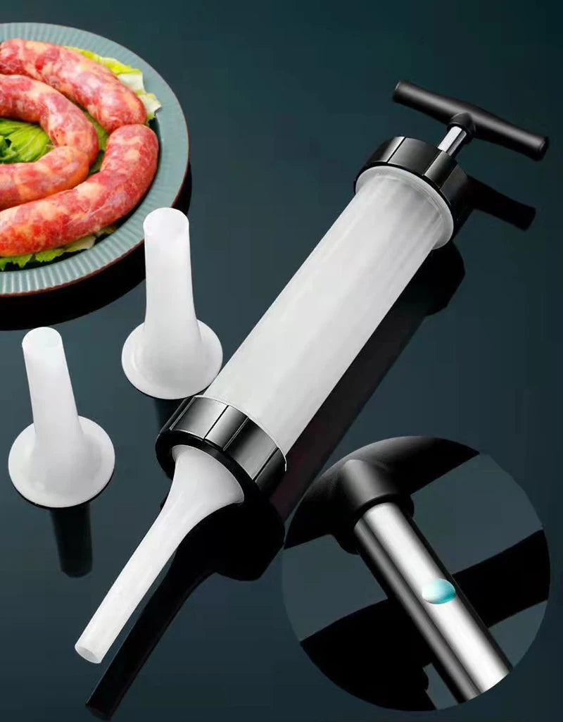 Manual Sausage Stuffer – Plastic Filling Tool for Homemade Meat Processing