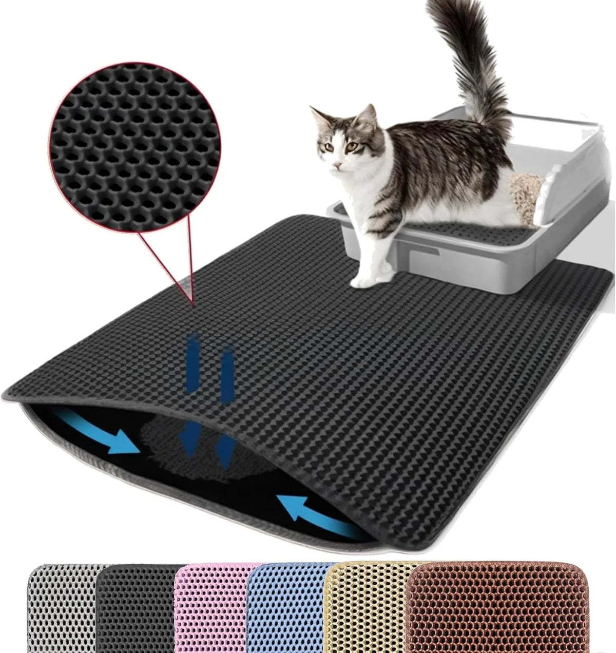 Double Layer Cat Litter Mat – Waterproof Non-Slip Pad for Pet Cleanliness