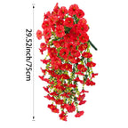 Artificial Morning Glory and Eucalyptus Vine – UV-Resistant Home Wall Decor