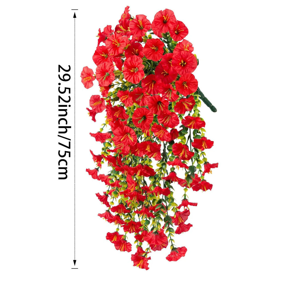 Artificial Morning Glory and Eucalyptus Vine – UV-Resistant Home Wall Decor