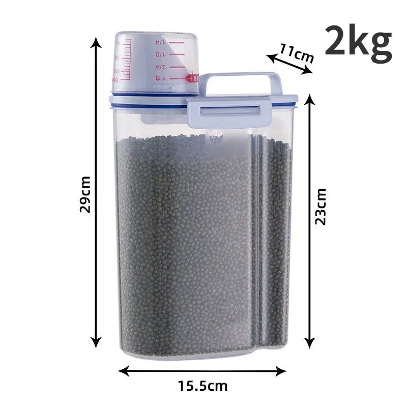 Airtight Plastic Pet Food Container – Moisture-proof Storage for Dog Cat Food