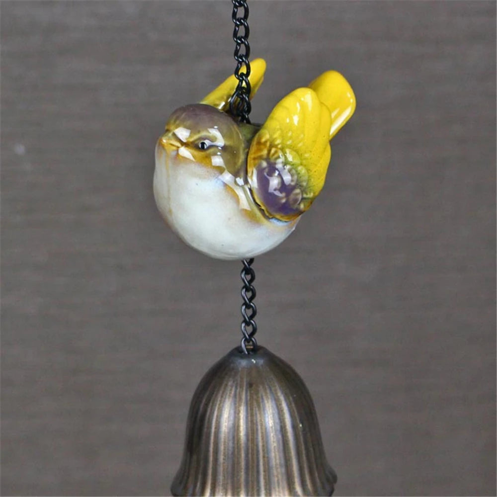 Ceramic Bird Figurines – Porcelain Magpie Sparrow Set for Home Decor
