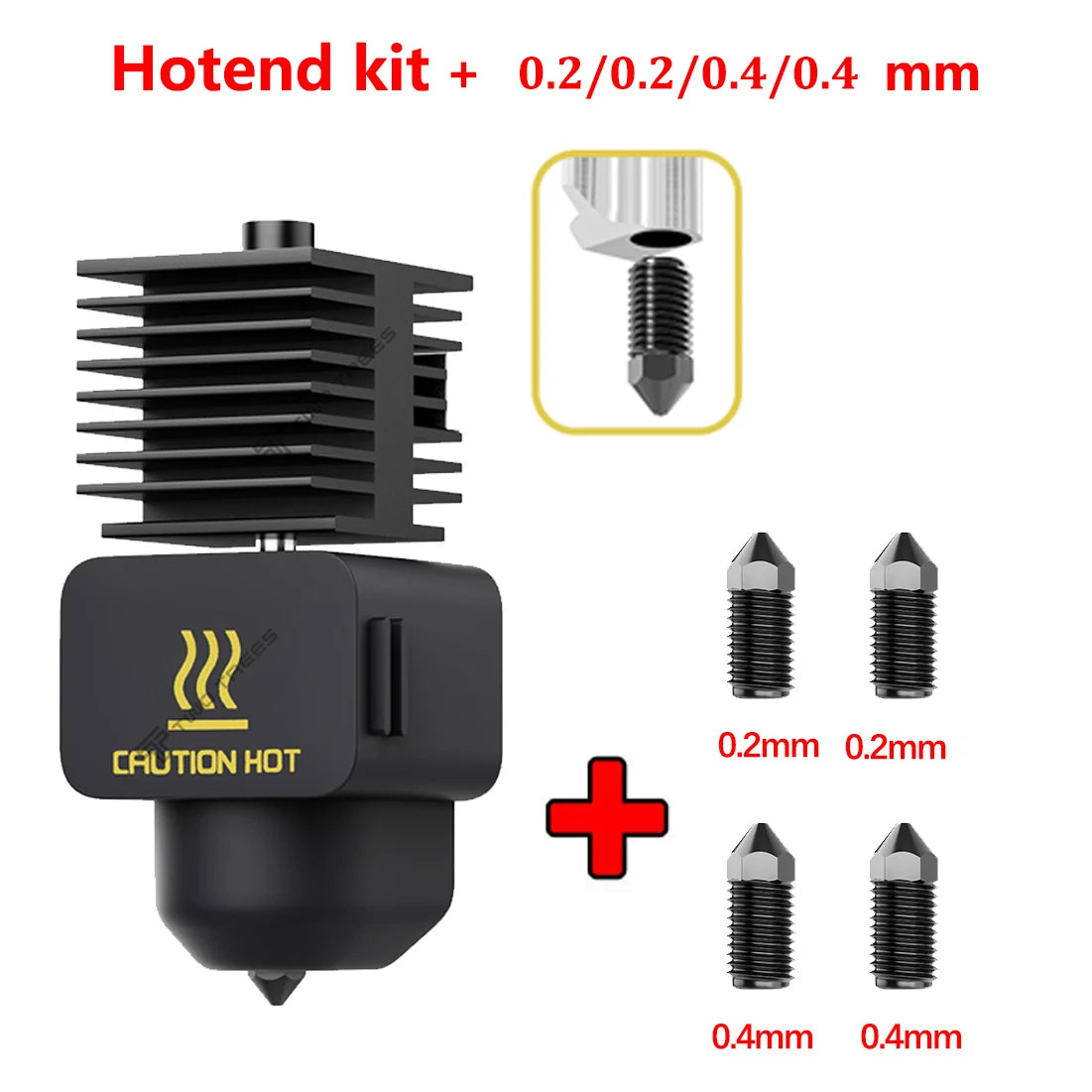 Hardened Steel Hotend Kit – High Speed Nozzle Assembly for 3D Printers