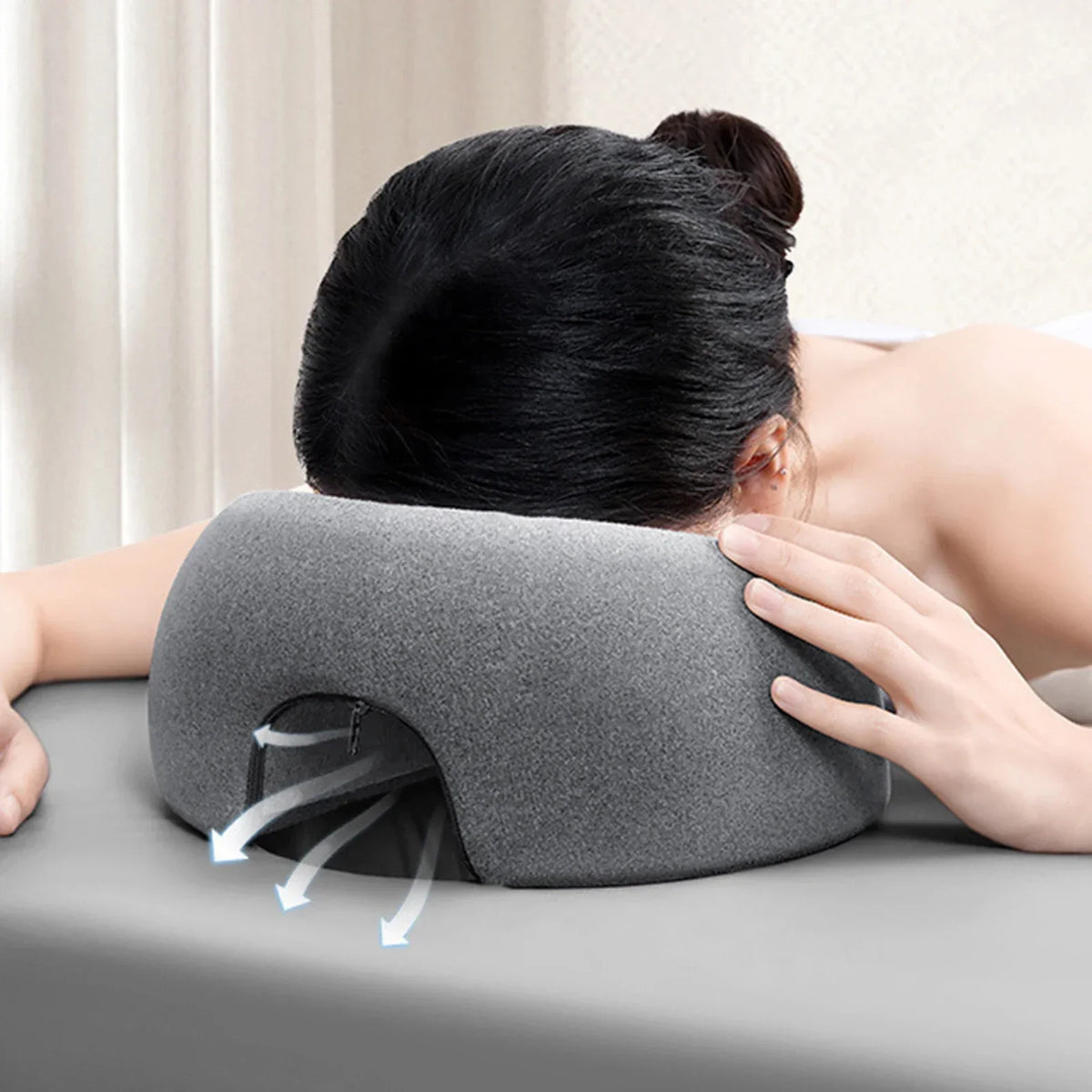 Memory Foam Face Down Pillow – Ergonomic Nap Rest for Office and Massage