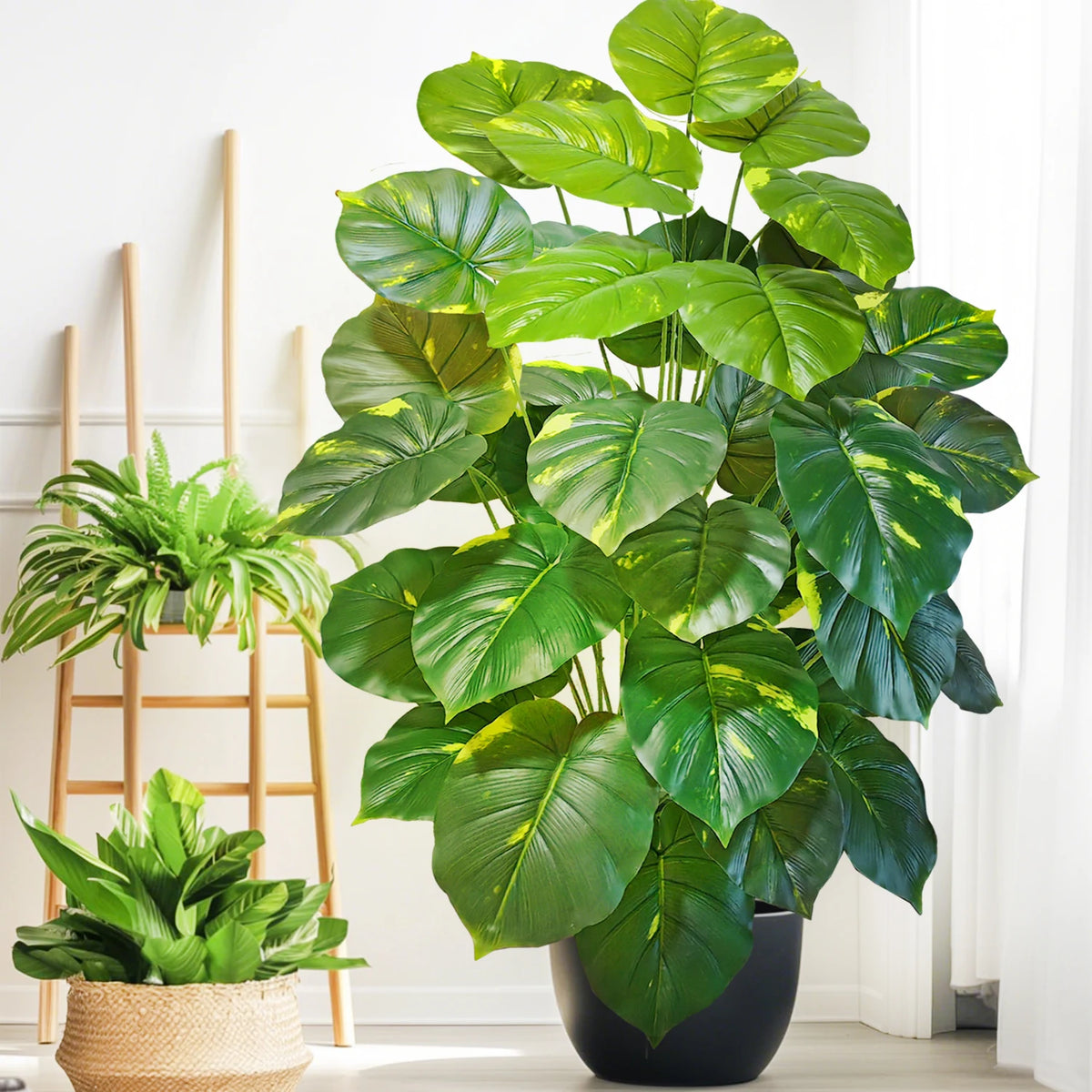 Artificial Tropical Leaf Plant – 60-103cm Potted Faux Greenery for Home Decor
