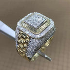 Gold Zircon Hip Hop Ring – Unisex Punk Jewelry for Wedding and Parties