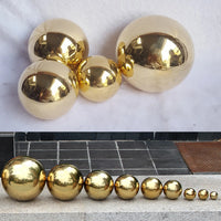 Gold Stainless Steel Mirror Sphere – Decorative Hollow Ball for Garden Decor