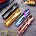 Portable Stainless Steel Cutlery Set – Durable Flatware for Camping and Travel