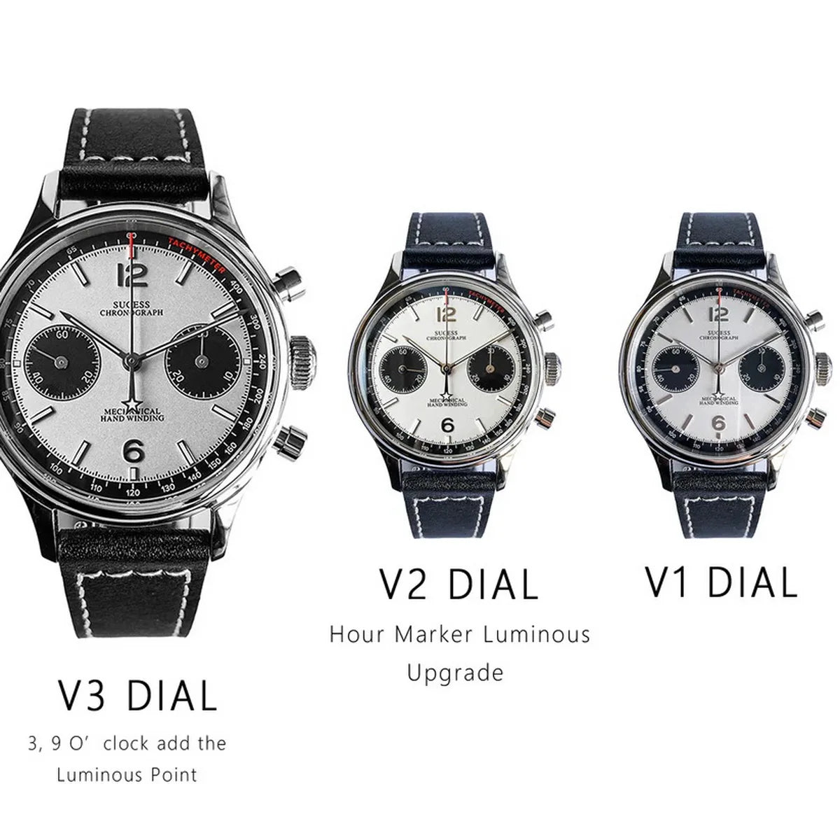 Sugess 1963 Mechanical Chronograph Watch – Sapphire Pilot Style for Men