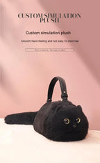 Plush Cat Shoulder Bag – Cute Winter Messenger Purse for Women