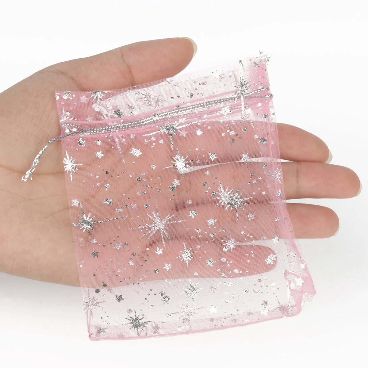 Organza Drawstring Gift Bags – 10x12cm Mesh Pouches for Wedding Party Favors