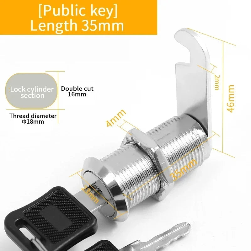 Cam Lock Drawer Cabinet Hardware – Assorted Sizes for Furniture Security
