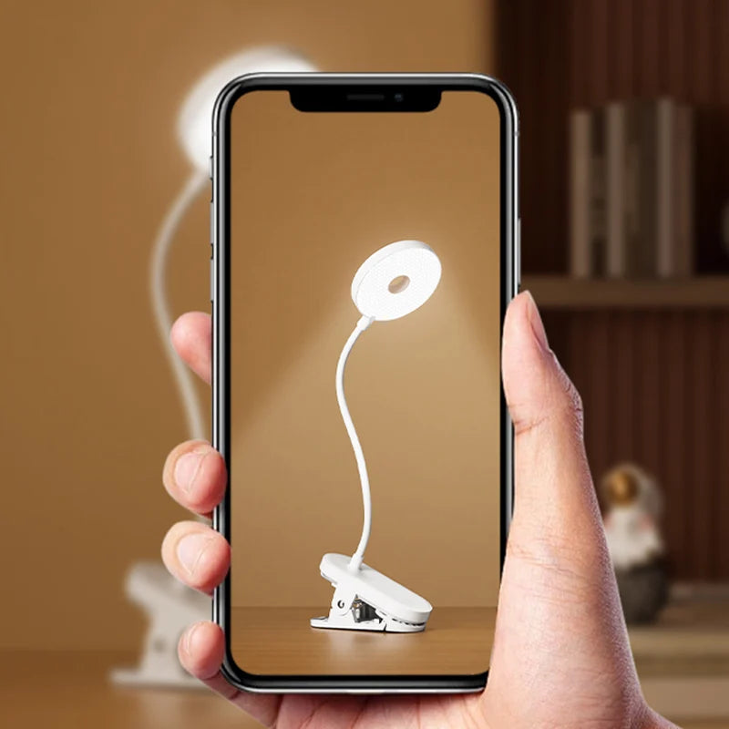 Clip-On LED Desk Lamp – Dimmable Eye-Protection Light for Reading and Study