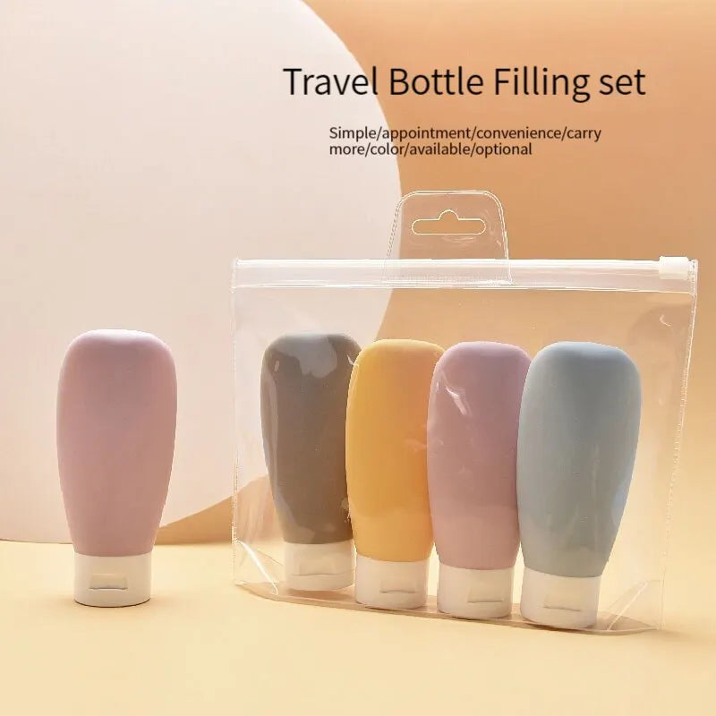 Refillable 60ml Squeeze Tubes – Soft Silicone Containers for Travel Toiletries