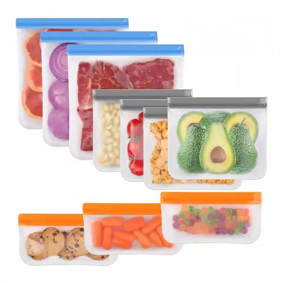 Silicone Food Storage Bags – Leakproof Reusable Containers for Freezer Kitchen
