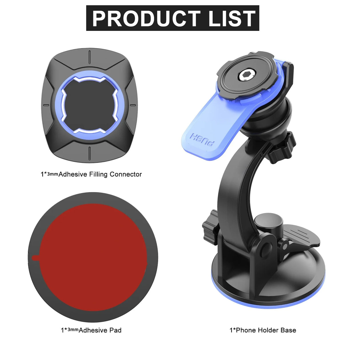 Universal Car Phone Mount – Adjustable Suction and Air Vent for Smartphones