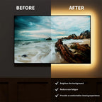 Battery Powered LED Strip Lights – Warm White TV Backlight for Bedroom Decor