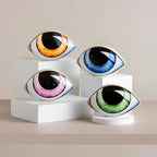 Ceramic Evil Eye Figurine – Lucky Amulet Ornament for Home Living Room Decor