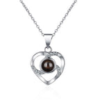Hollow Zircon Love Heart Necklace – Eternal Flower Gift Box for Mother's Day