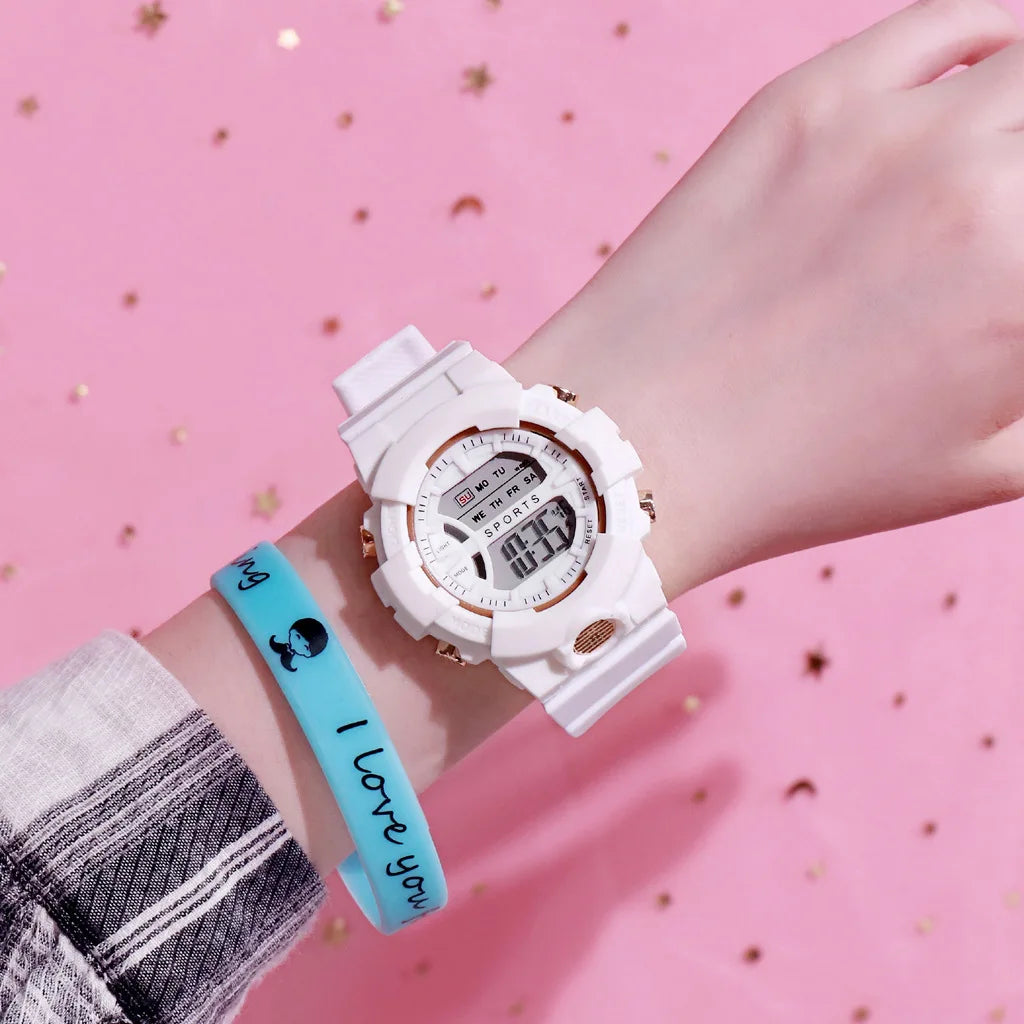 Digital LED Sport Watch – Waterproof Countdown Timer for Women