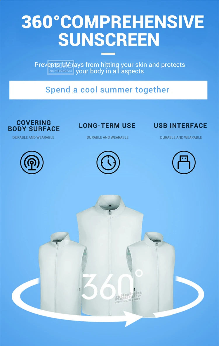 Air-Conditioned Cooling Vest – 13-Hour Fan System for High-Temperature Work