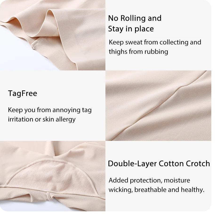 Seamless High Waist Shapewear – Tummy Control Ice Silk Shorts for Sports