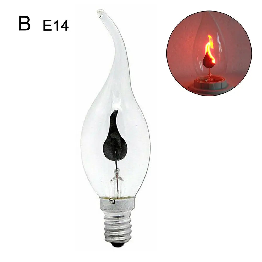 LED Flame Effect Candle Bulb – Vintage Edison Fire Lamp for Home Decor
