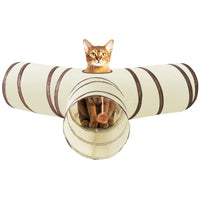 Collapsible Cat Tunnel – Interactive T-Shape Play Tube for Indoor Pet Exercise