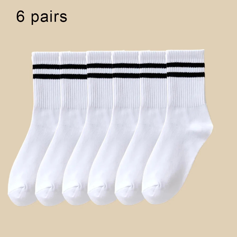 Mid Length Cotton Socks – Solid Color Business Casual for Daily Wear