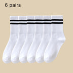 Mid Length Cotton Socks – Solid Color Business Casual for Daily Wear