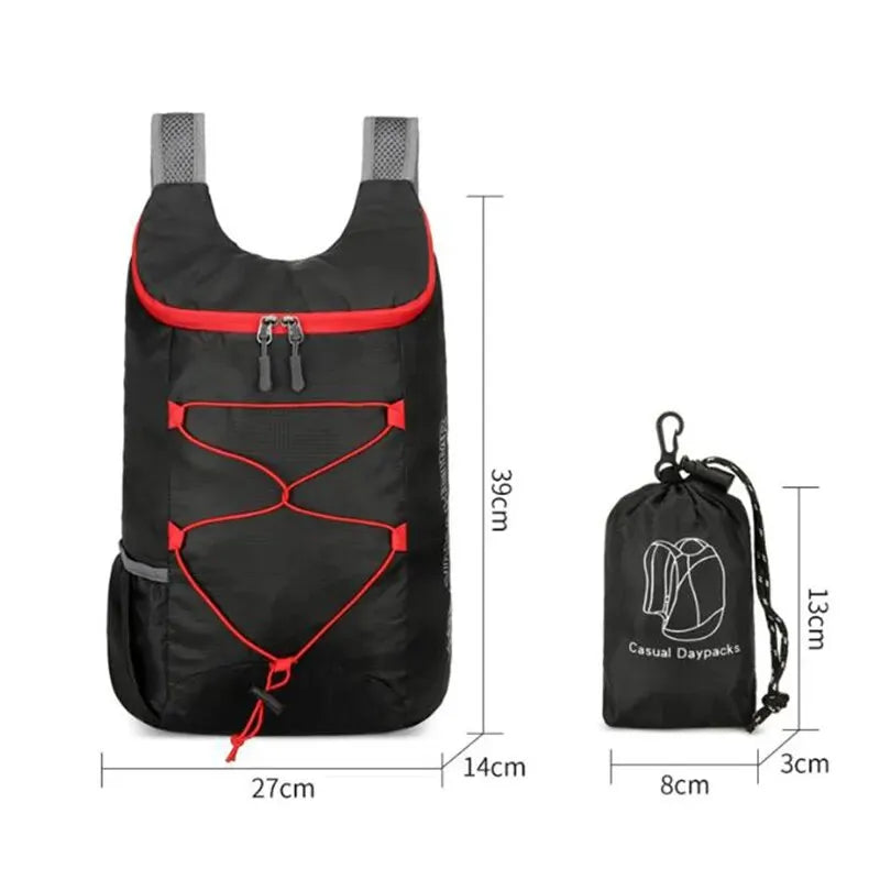Folding Nylon Backpack – Lightweight Waterproof Bag for Camping and Hiking