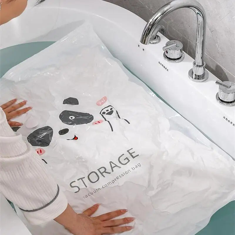 Vacuum Compression Storage Bags – Reusable Plastic Sealers for Travel Clothes