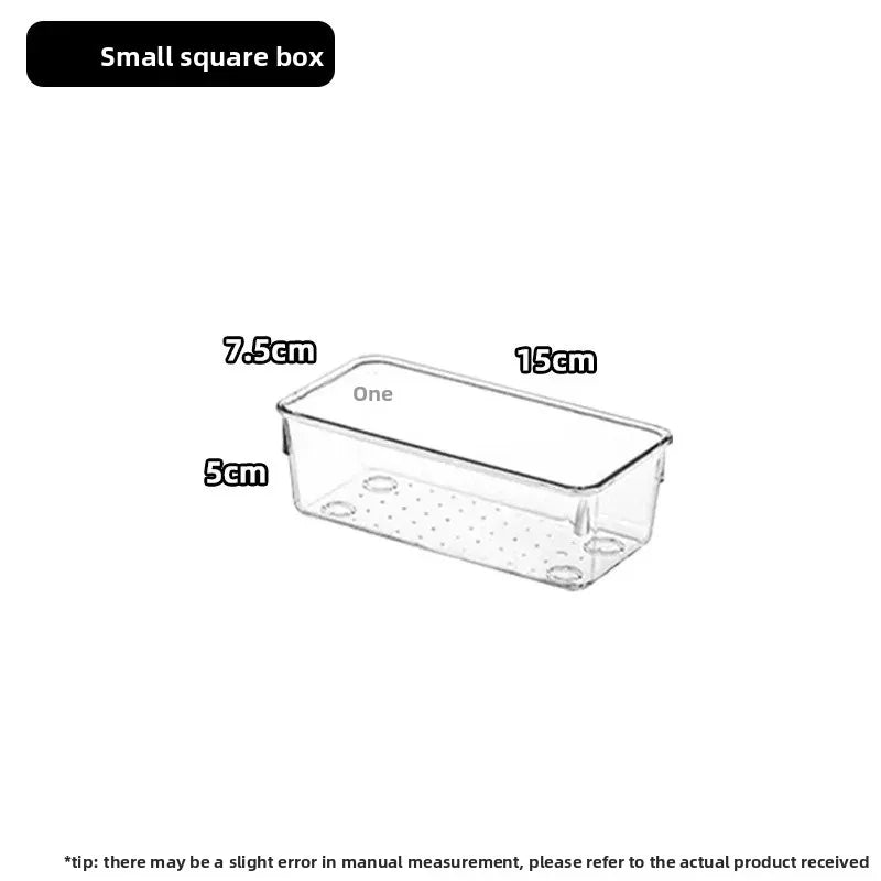 Transparent Cosmetic Organizer – Striped Plastic Drawer for Desk Storage