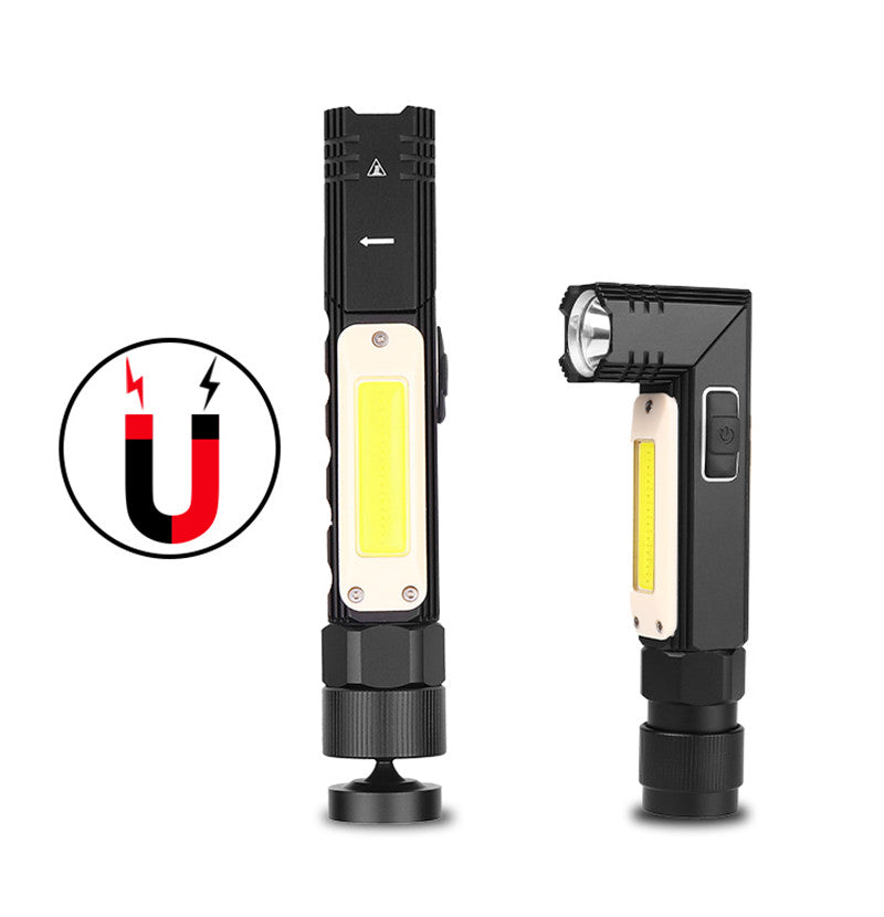 Rechargeable LED Work Light – Magnetic COB Flashlight for Outdoor Repairs
