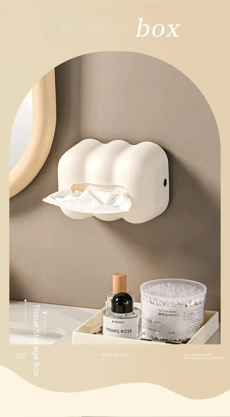 Cloud Tissue Box Holder – Wall Mounted Decorative Ornament for Home and Car