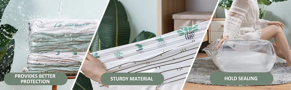 Cubic Vacuum Storage Bags – Large Plastic Compression Seals for Travel Packing