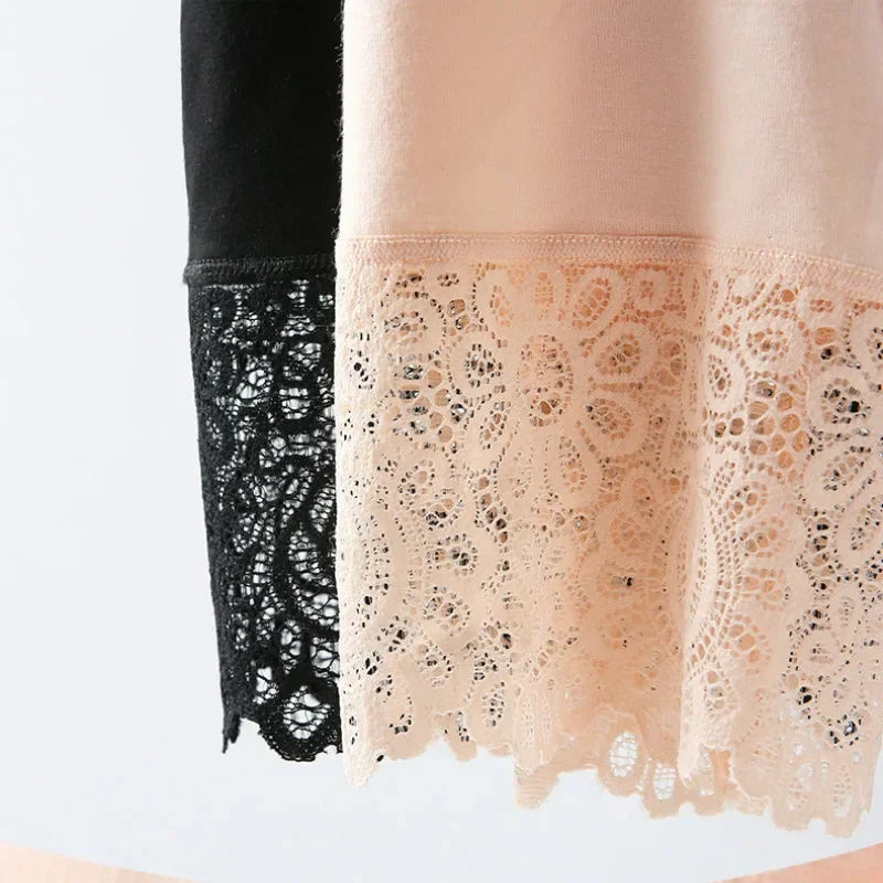 Modal Lace Safety Shorts – Plus Size Anti-Chafing Underwear for Women