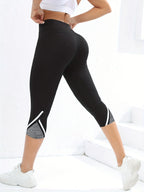 Mesh High Waist Yoga Capris – Tummy Control Leggings for Workout Activewear