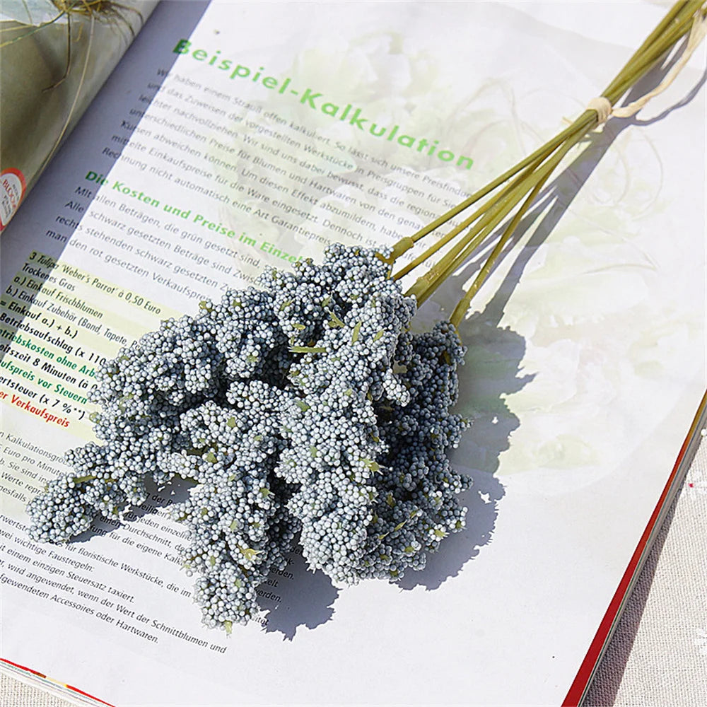Artificial Lavender Flowers – PE Plastic Plant Bouquet for Home Table Decor