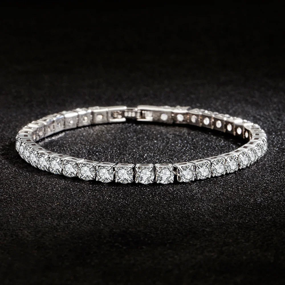 S925 Sterling Silver Tennis Bracelet – 4mm Zirconia for Wedding Jewelry