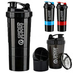 3-Layer Protein Shaker Bottle – Large Capacity Mixer Cup for Gym Fitness