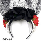 Mexican Rose Flower Crown – Boho Floral Headpiece for Halloween Party Wedding