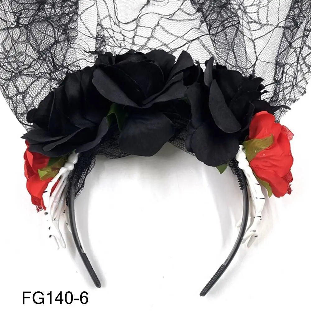 Mexican Rose Flower Crown – Boho Floral Headpiece for Halloween Party Wedding