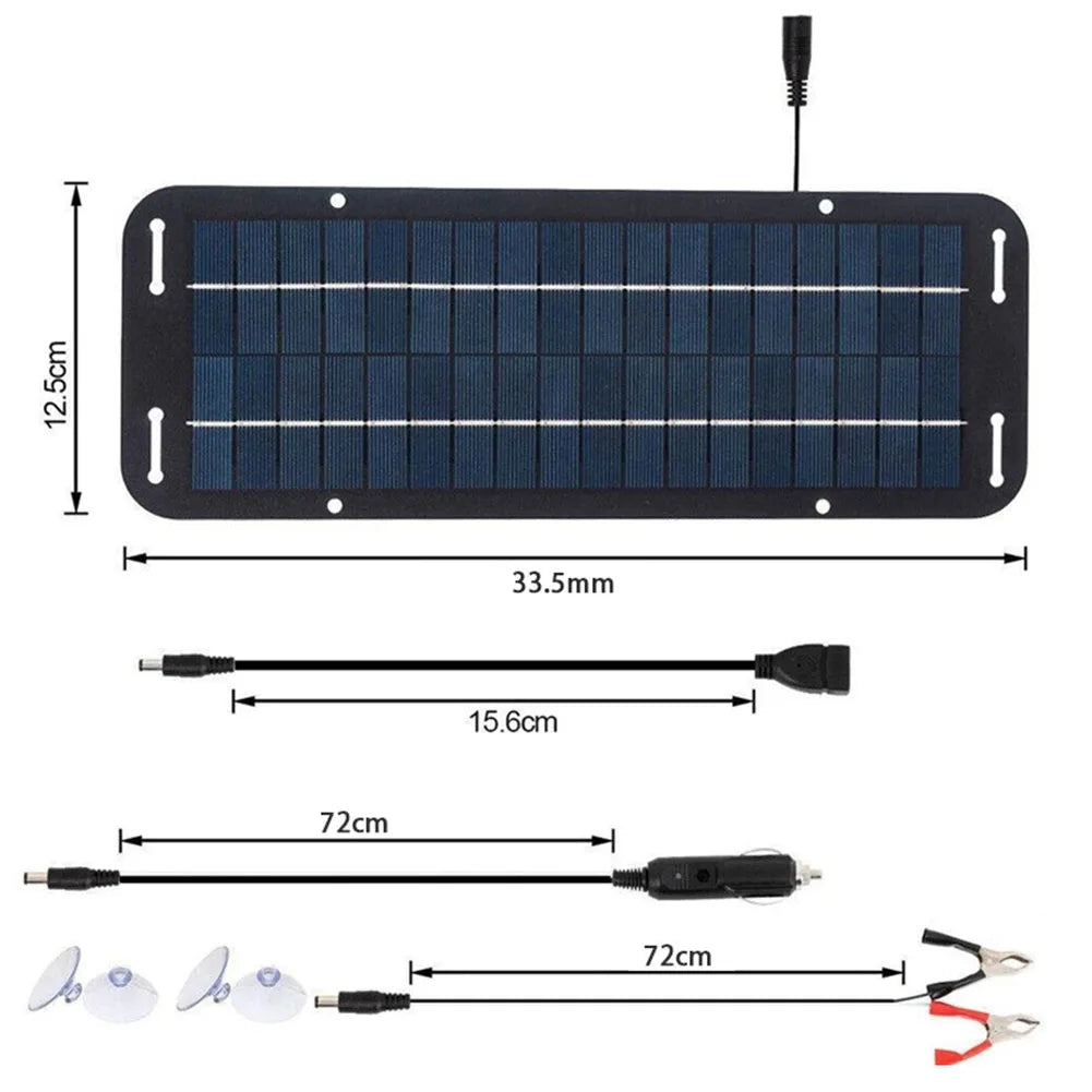 60W Solar Battery Trickle Charger – 12V Portable Panel for Car Boat Caravan