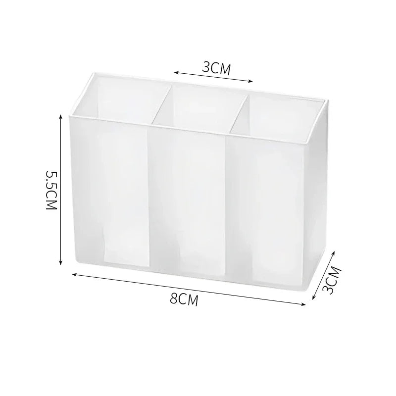 3-Grid Plastic Desk Organizer – Multi-Functional Storage for Makeup