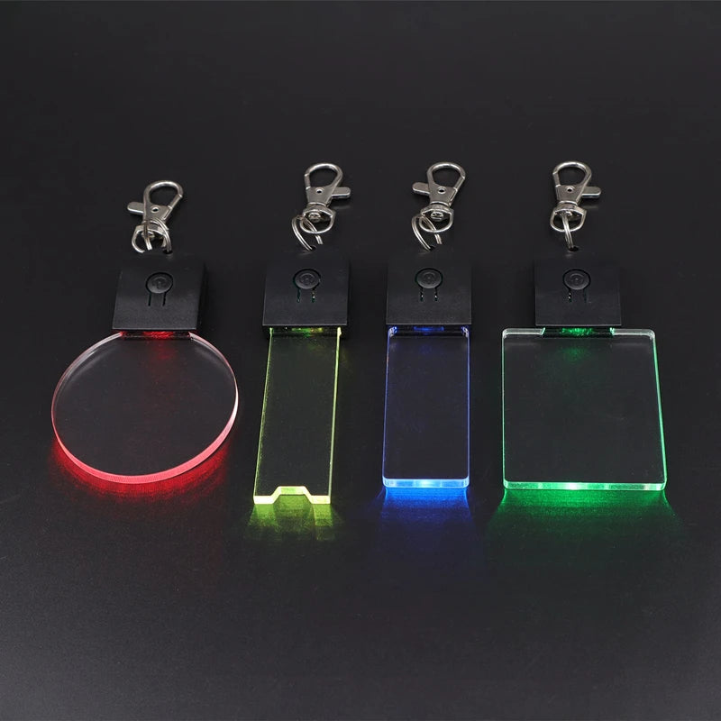 Acrylic LED Keychain – RGB Light Up Key Pendant for DIY Wedding Decor Gifts