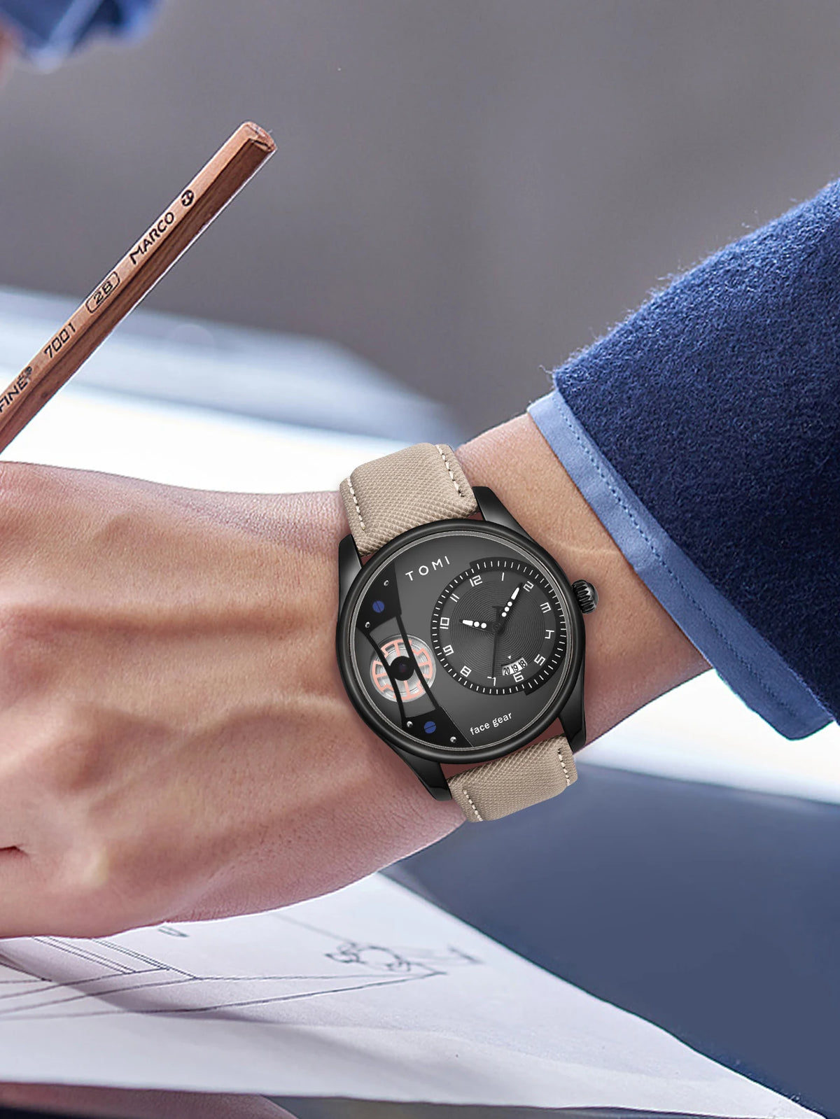 Minimalist Quartz Watch – Luxury Double Strap Set for Business Gift